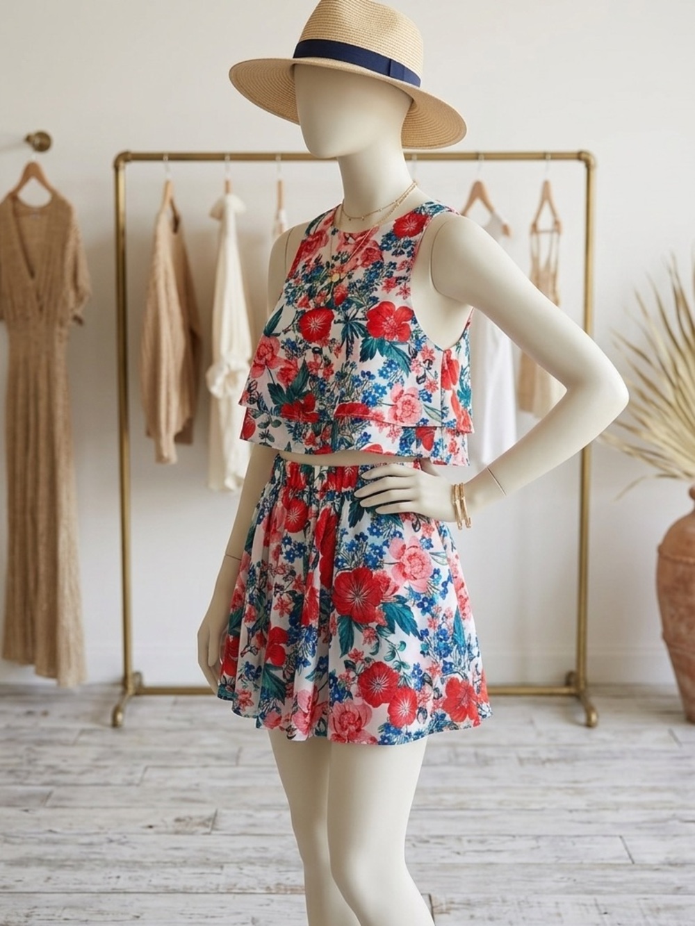 Show Me Your Mumu Tori Crop Top & Mumu Shorts Set Floral Med